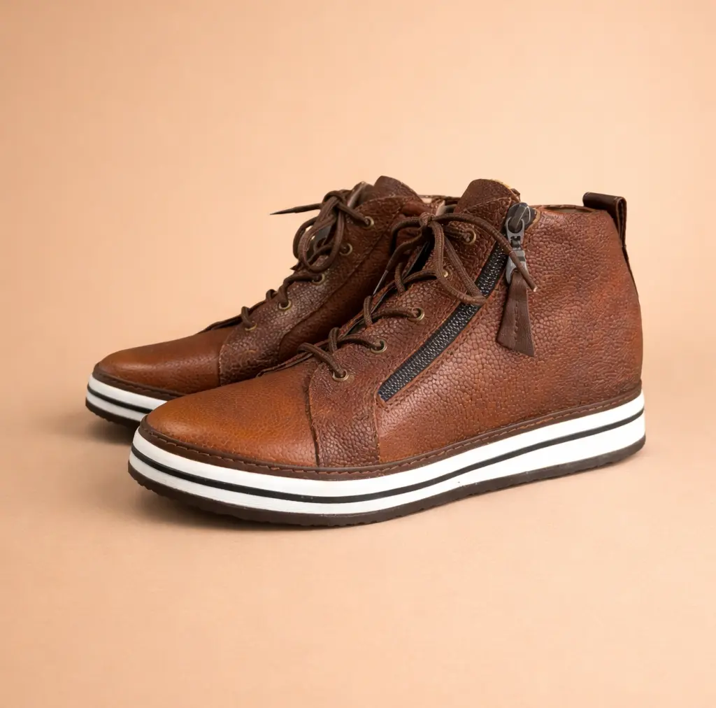 baskets orthopediques marron femme