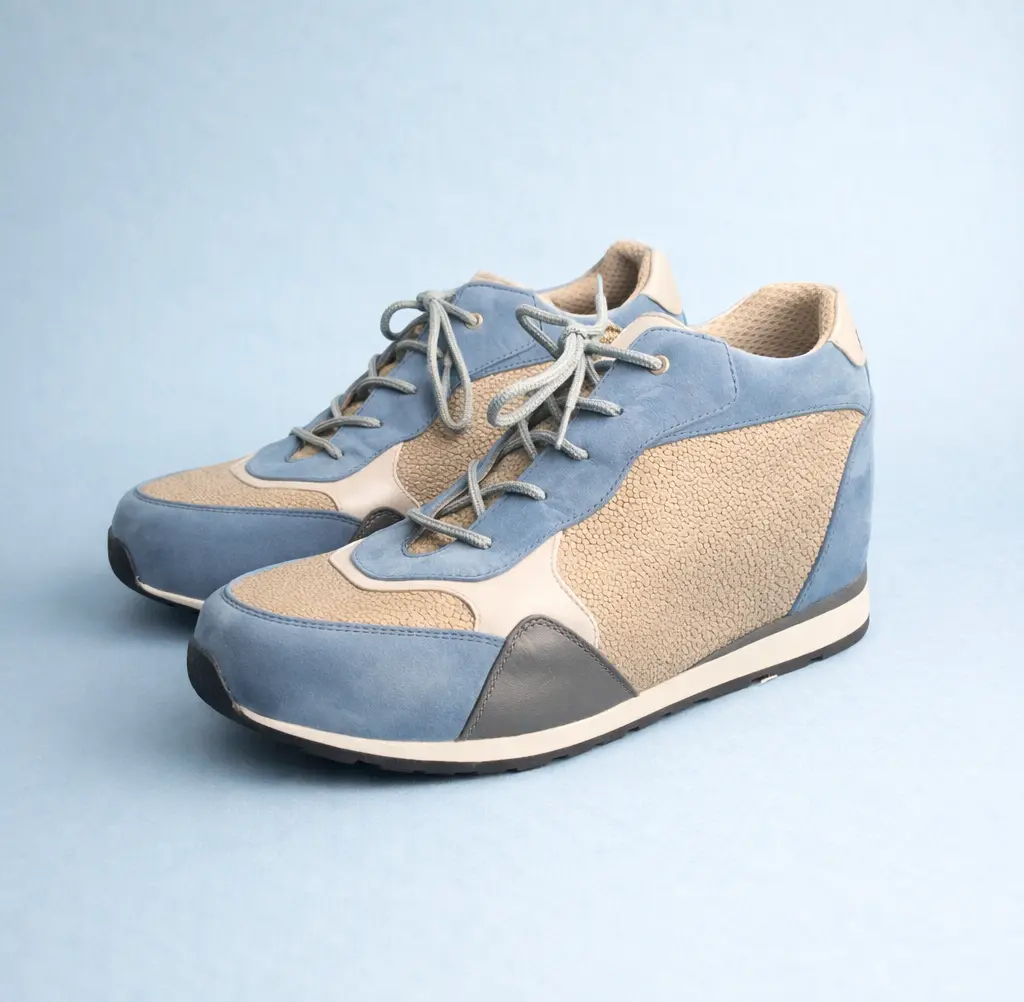 baskets orthopediques bleu femme